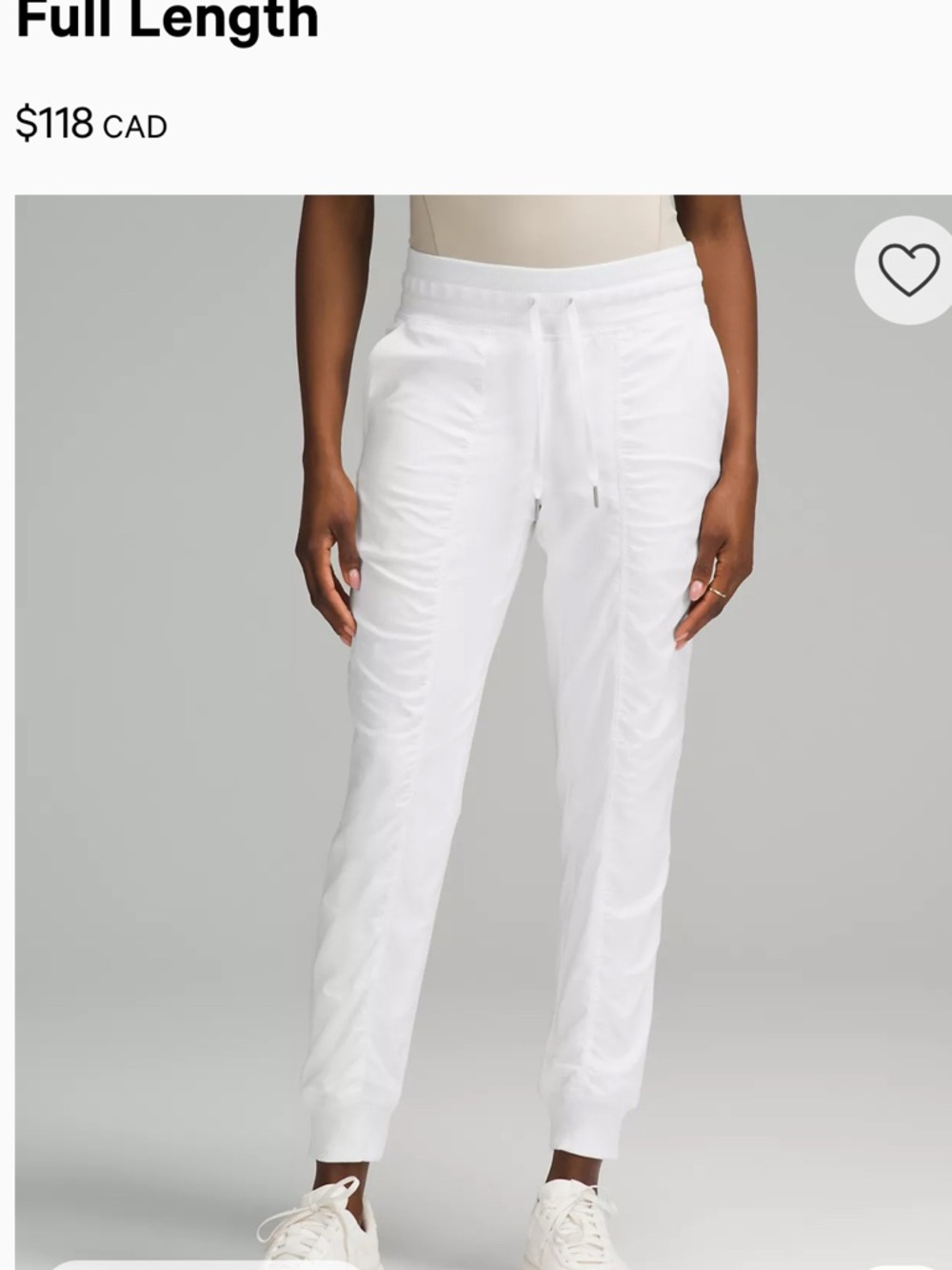 lululemon athletica White Full-Length Jogger Pants - Picture 1 of 1